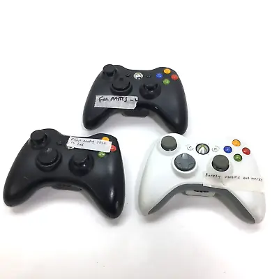 $19.99 • Buy Lot Of 3 Microsoft Xbox 360 Wireless Controllers For Parts Or Repair Untested