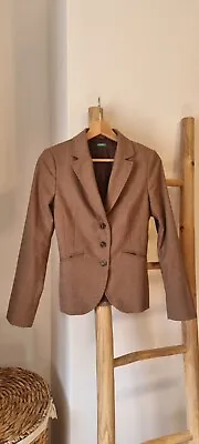 £29 • Buy Vintage Brown Tweed Check Academia Victorian Steampunk Riding Jacket Coat UK8-10