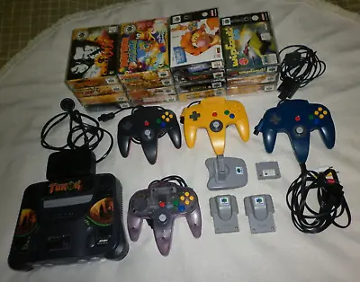 $1270 • Buy Nintendo 64 Turok Console (PAL AUS) + 4 Controllers Accessories + 15 Boxed Games