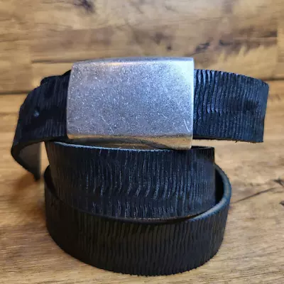 Moore & Giles Handcrafted Black Vegtable Tanned Laser Cut Leather Belt Sz 38 • $79.99