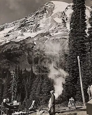 Great Photo Of Park Ranger At Paradise. Mt. Rainier Washington. Ca 1940's-50's  • $39.95