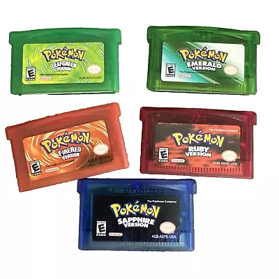 Pokemon Gameboy Advance Lot Of 5 GBA Fire Red Leaf Green Ruby Emerald Sapphire • $59.99