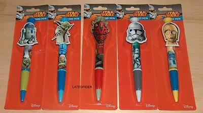 5x Star Wars Jumbo Pen C-3PO R2-D2 Yoda Darth Maul Clone Trooper NEW Topper • £11.50