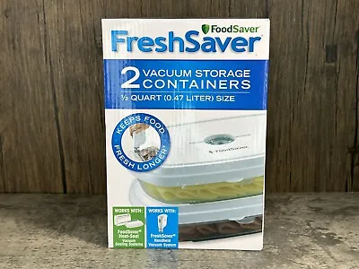 $17.98 • Buy Food Saver Fresh Saver 2 Pack Vacuum Storage Containers 1/2 Quart Size New 