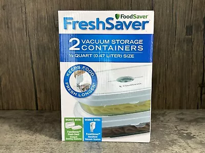 $17.98 • Buy Food Saver Fresh Saver 2 Pack Vacuum Storage Containers 1/2 Quart Size New 