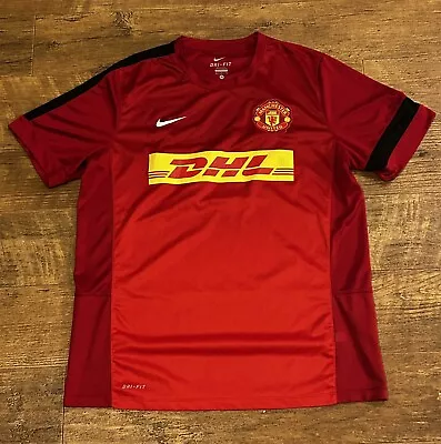 Nike Manchester United Football 2012/13 DHL Training Jersey Red Shirt Size XL • $24.99