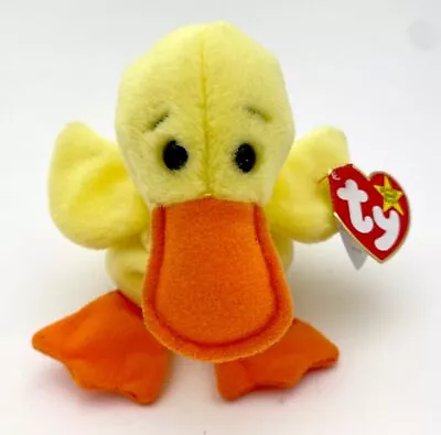 TY Beanie Baby 1994 Yellow Duck Quackers With Tags RETIRED • $6.99