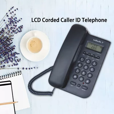 Corded Telephone For Desk Wired Landline Desktop House Phone With Large Button • £12.99