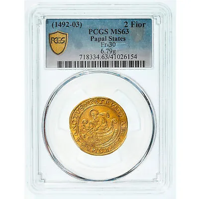 [#971588] Coin Vatican PAPAL STATES Alexander VI Doppio Fiorino 1492-1503  • $33020