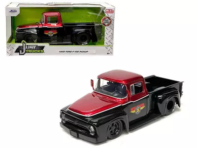 1956 Ford F100 Pickup Black/red 1:24 Scale Diecast 'just Trucks' Series Jada • $49.90