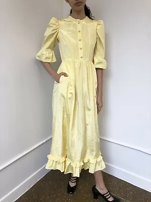 BN Batsheva Collarless Kate Dress In Yellow Moire Without Buttons US 2 UK 4 S • $135