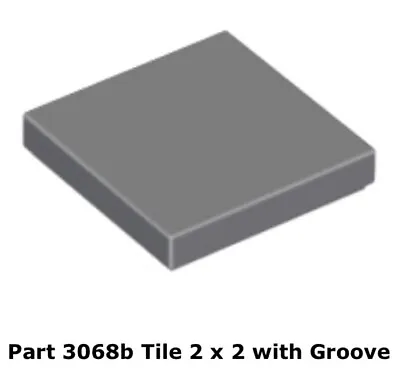 Lego 2x 3068b Dark Bluish Gray Tile 2 X 2 With Groove 8039 • $6.63