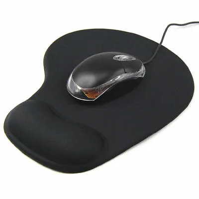 £3.79 • Buy Black Anti-slip Mouse Mat Pad With Foam Wrist Support Pc & Laptop ~uk Seller~