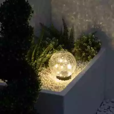 Solar Powered LED Crackle Balls Eco Friendly Indoor Outdoor Decor • £11.99