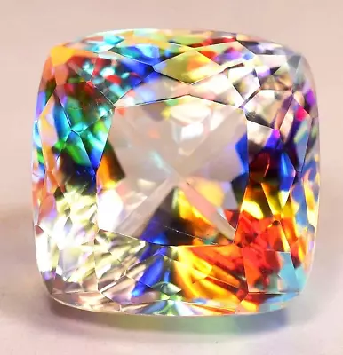 AAA 80 CT+ Rainbow Colour Cushion Cut Natural Mystic Topaz Loose Gemstone New • $17.47