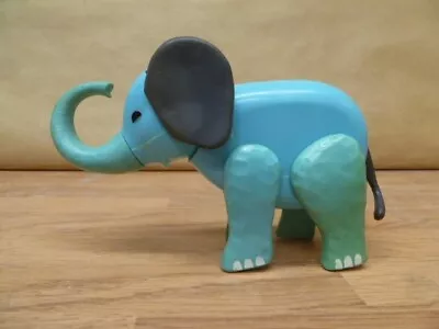 Vintage Fisher Price Little People Circus Train Poseable Blue Turquoise Elephant • $12.99