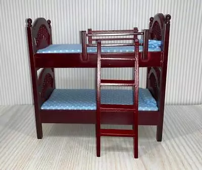 *sale* Miniature Dollhouse 1:12 Scale Mahogany Spindle Bunk Bed-t3038c Pls Read • $24