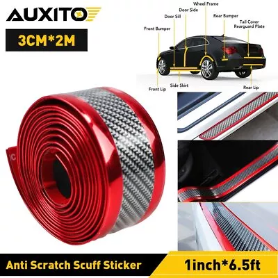 6.5ft Carbon Fiber Car Sticker Bumper Guard Antiscratch Door Plate Sill Scuff • $9.59