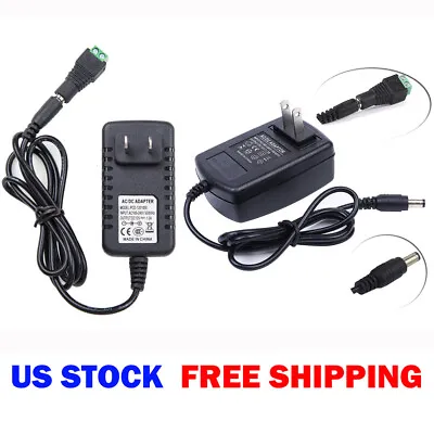 $69.54 • Buy Power Supply Adapter AC/DC 12V 1A 2A 3A For Security Camera CCTV LED Strip Light