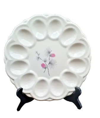 Vintage Mid Century Deviled Egg Platter Wild Clover Pattern • $12