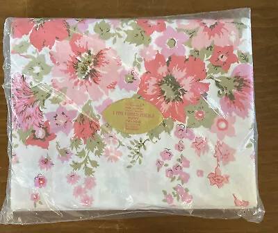 Vintage Penneys Fine Combed Percale Cotton Sheet Floral 72x108 NEW • $19.90