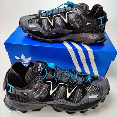 Adidas Hyperturf Men's US 13 Black Grey Blue Silver Trail Hike Sport Style Mesh • $79.80