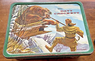 Vintage 1955 Davy Crockett Metal Lunchbox By Holtemp/American Thermos-697.24 • £57.84