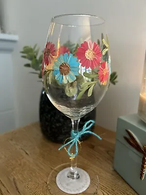 Hand Painted Wine Glass • £12.50