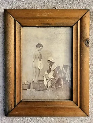 Vintage R. Hendrickson Nude Woman W/ Maid Sepia Art Print Framed 9.25  X 7.25  • $47.99