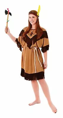 £17.99 • Buy Indian Squaw Ladies Fancy Dress Hen Party Costume Outfit Adult Wild West Native