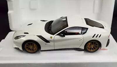 1:18 BBR Ferrari F12 TDF Avus White W/ Gold Wheels (full Opening Diecast) • $550