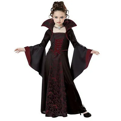 Halloween Kids Girls Royal Vampire Cosplay Costume Queen Witch Fancy Dress Party • £19.48