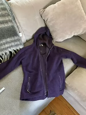 Ibex  Merino Wool Zip Front Hooded Knit Jacket Purple Sz. XS USA • $25