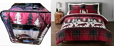 $220 Cuddl Duds Red Lodge Plaid Comforter Set Flannel Moose Bear Tree F/Queen 4P • $139.97