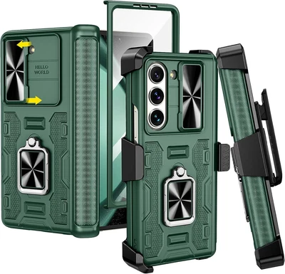 $41.21 • Buy Shockproof Ring Case With Belt Clip Holster For Samsung Galaxy Z Fold 5 Green