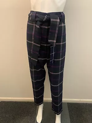 Review Blue Check Pants With Belt Size 6  (# 859) • $39