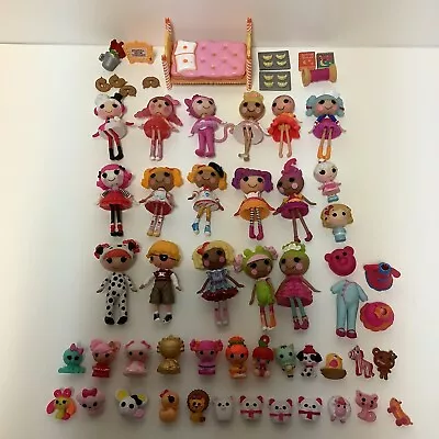 Lalaloopsy Mini Dolls Lot Pets Bed Accessories Bubbles Charlotte Patch READ INFO • $36.57