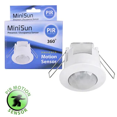 360 Degree Recessed PIR Ceiling Occupancy Motion Sensor Detector Light Switch • £10.19