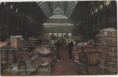 Vintage Colour Postcard Covent Garden Market London Posted 1909 • £3