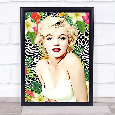 Marilyn Monroe Animal Print Floral Funky Framed Wall Art Print • £20.76