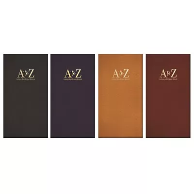 Pocket Size Leather Look Padded A - Z Index Address Book 5 Colours Office Home • £3.49