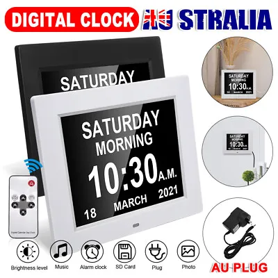 $56.95 • Buy 8inch LED Dementia Digital Calendar Clock Alarm Extra Large Day/Week/Month/Year