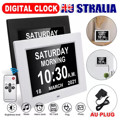 $56.95 • Buy 8inch LED Dementia Digital Calendar Clock Alarm Extra Large Day/Week/Month/Year