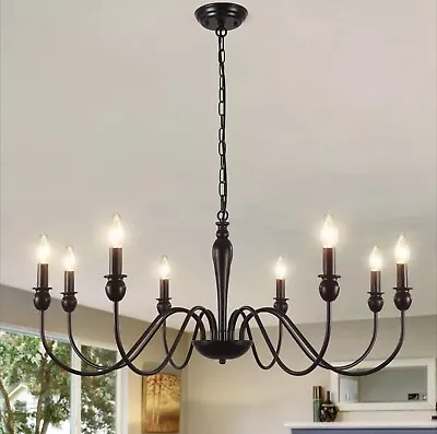 ASHUAQI Black Chandeliers Ceiling Lights For Living Room 8 Lights Farmhouse For • £60