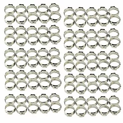 500Pieces Stainless Steel 1/2  Inch PEX Clamp Cinch Rings Crimp Pinch Fitting • $50.88