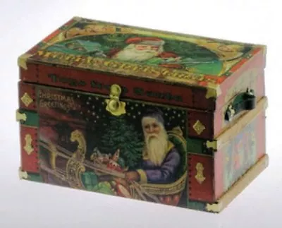 Dollhouse Miniature Trunk Kit -- Lithograph Christmas / Santa -- 1:12 Scale • $19