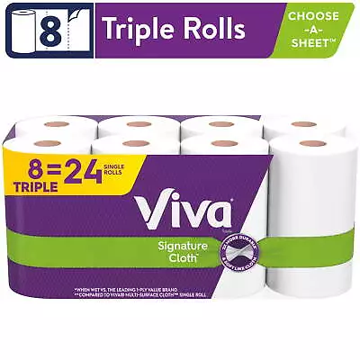 Signature Cloth Paper Towels 8 Triple Rolls • $19.87