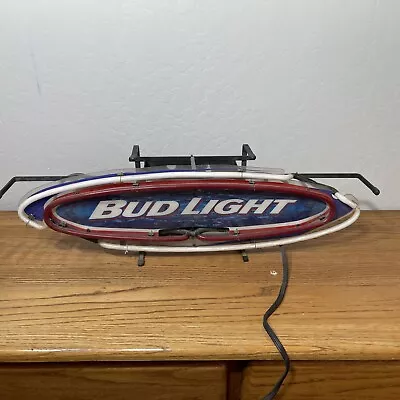 Vintage 90’s Bud Light Beer Neon Sign 26x9” Budweiser Busch Brewery Bar • $125