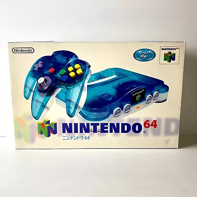 Ice Blue Nintendo 64 N64 Console + Box & Foam - NTSC-J - Tested & Working • $249.99