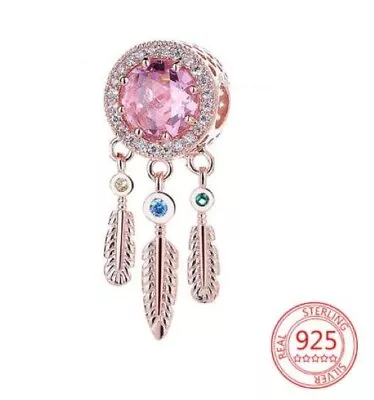 $28.50 • Buy DREAMCATCHER ROSE GOLD S925 Sterling Silver Charm By Charm Heaven